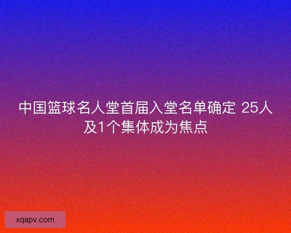 中国篮球名人堂首届入堂名单确定 25人及1个集体成为焦点